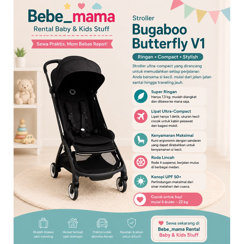 PROMO FREE ONGKIR PEMULANGAN - Stroller Bugaboo Butterfly V1