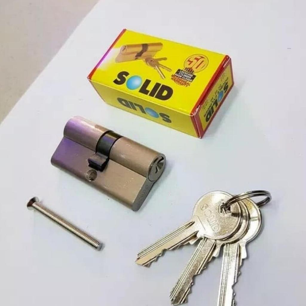 Cylinder SOLID Double DC 02-60mm / Silinder Kunci Kuningan / Cylinder Kunci Pintu