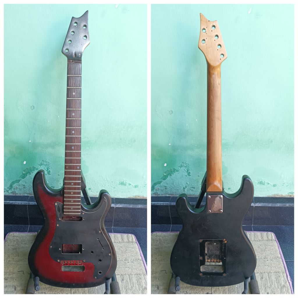 body + neck gitar listrik Original, size 3/4