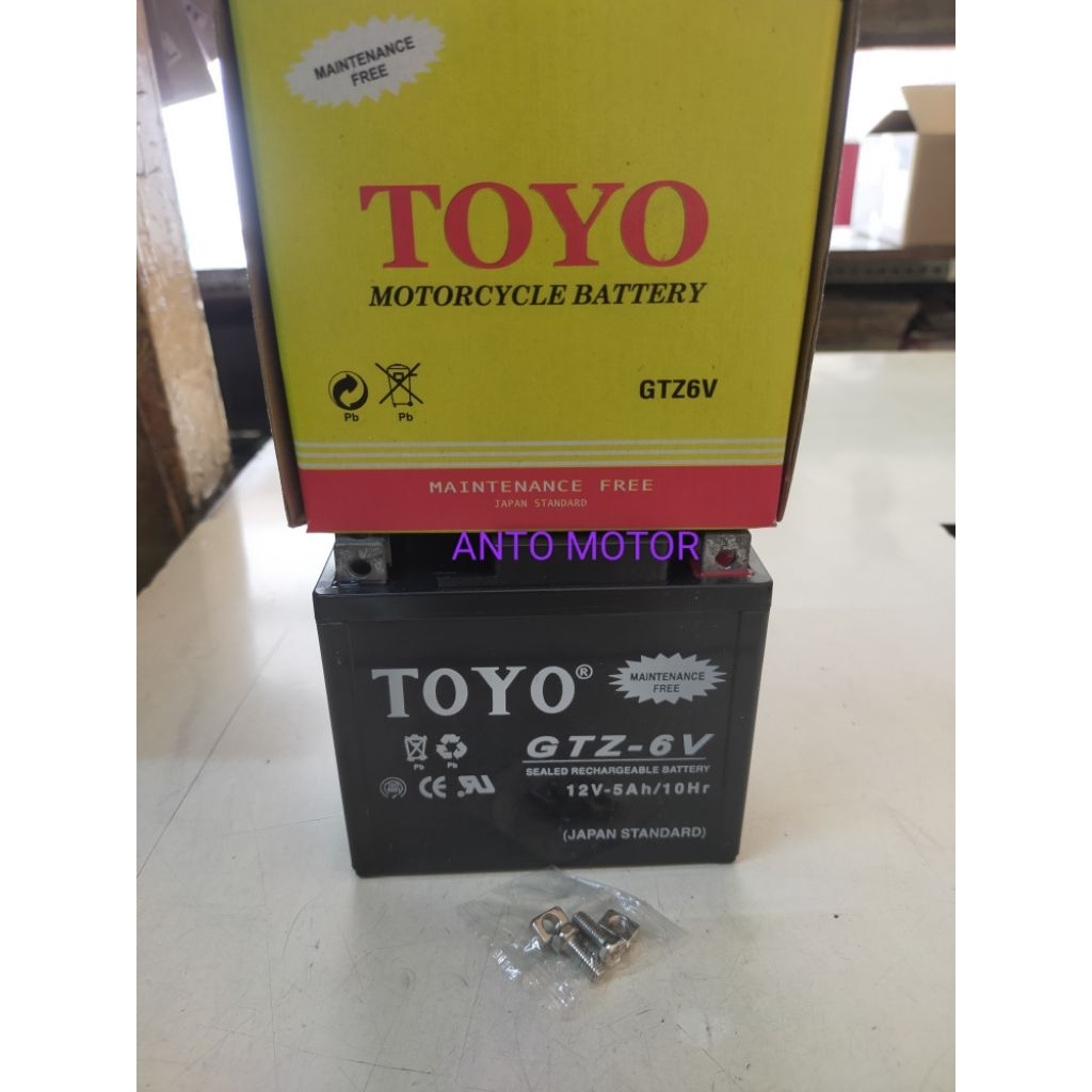 AKI TOYO GTZ6V 12V-5AH/10HR VARIO 125 VARIO 150 SATRIA FU 150 ASLI TOYO