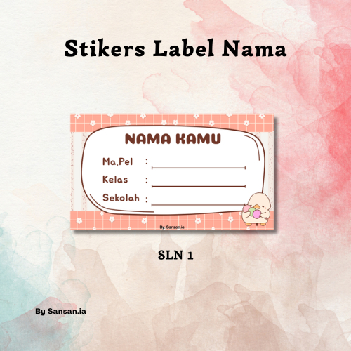 [ Isi 40 pcs ] Stiker Label Buku Pelajaran Sekolah | Label Nama Custome | Label Buku Pelajaran Aesth
