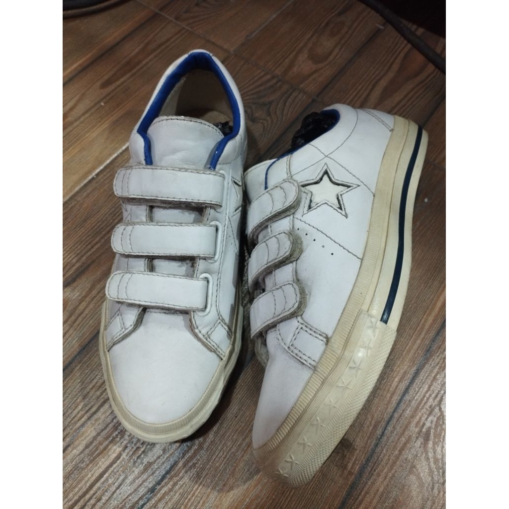 CONVERSE ONE STAR VELCRO WHITE LEATHER