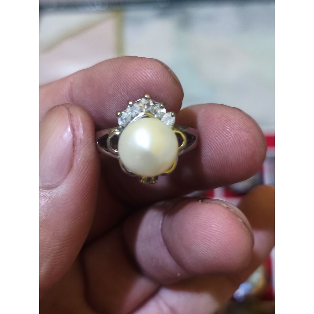 Cincin Mutiara Kerang Asli