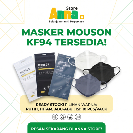 MASKER KF94 4PLY | MASKER KF94  MOUSON / ONCARE / HIJAB HEADLOOP 10 PCS