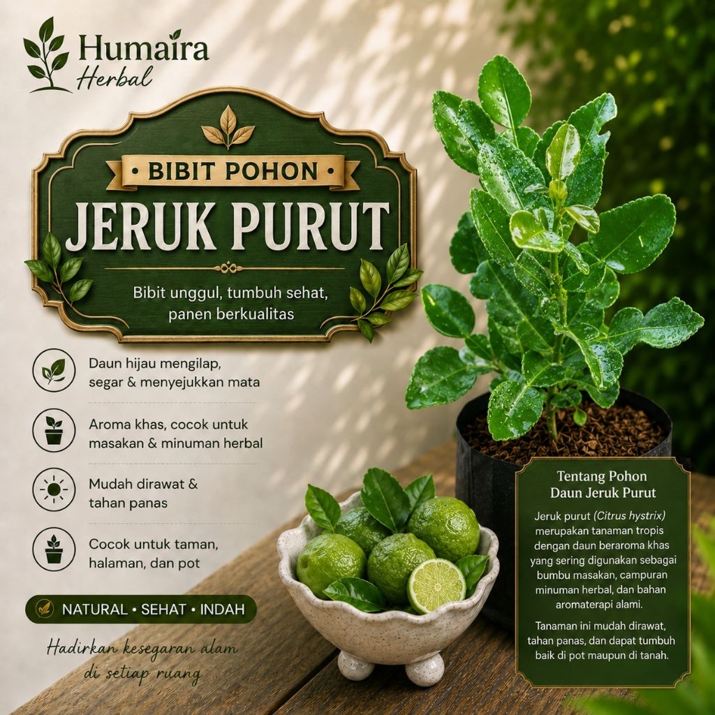 BISA COD TANAMAN BUMBU HIDUP Bibit Pohon Jeruk Purut Daun Jeruk Purut Bumbu Dapur Siap Tanam