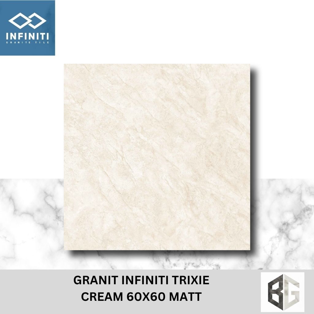 Granit Lantai Infiniti Trixie Cream 60x60 Matt Motif Marmer