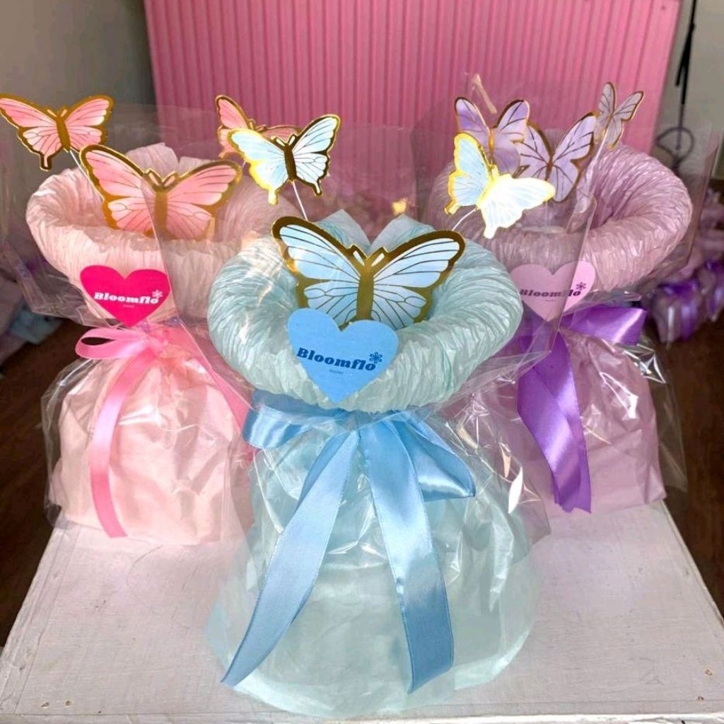 Buket Kupu-Kupu Round LED Murah | Buket Anniversary | Buket buat Ulangtahun | Buket buat wisuda | Bu