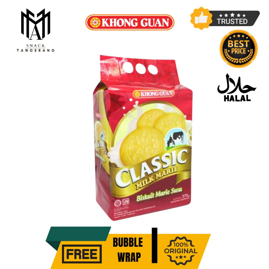 Khong Guan Biskuit Marie Susu Classic 375 Gr