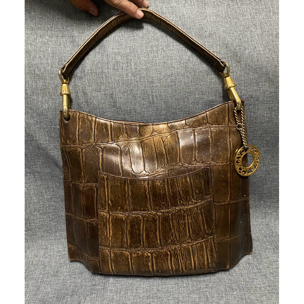 Shoulderbag/tas ketek emboss croco Capacci