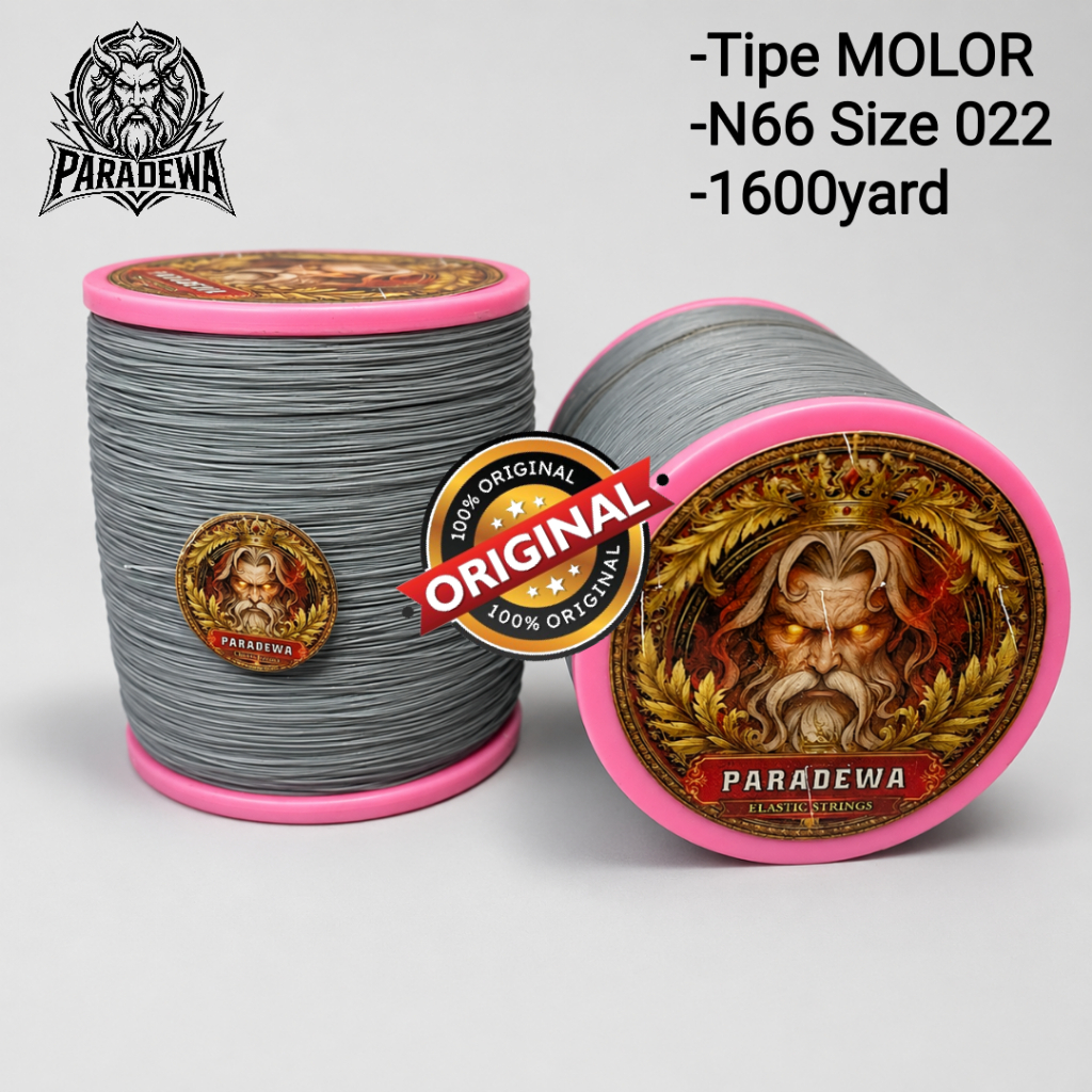 Senar Gelasan PARADEWA Original Molor Bahan N.66 Bobin Hijau G A4 size 022 panjang 1600yard-Tekstur 