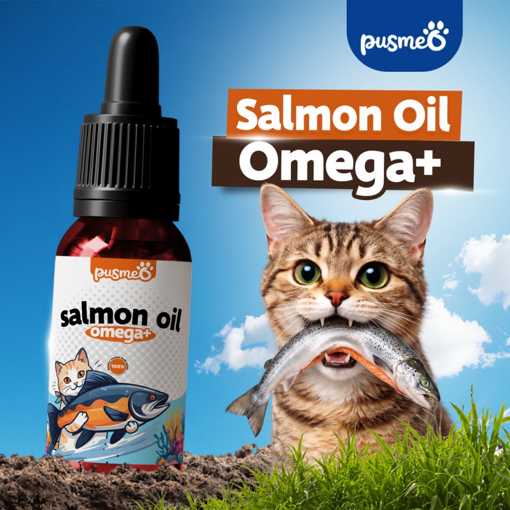 PUSMEO - Salmon Oil 30ml | Salmon oil omega+ | Kucing lebih sehat & memperlebat bulu