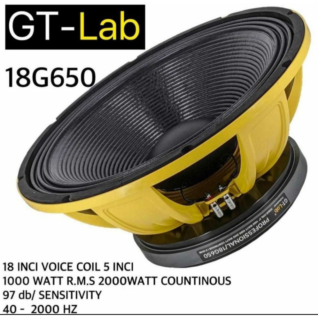 komponen speaker GT lab 18G650