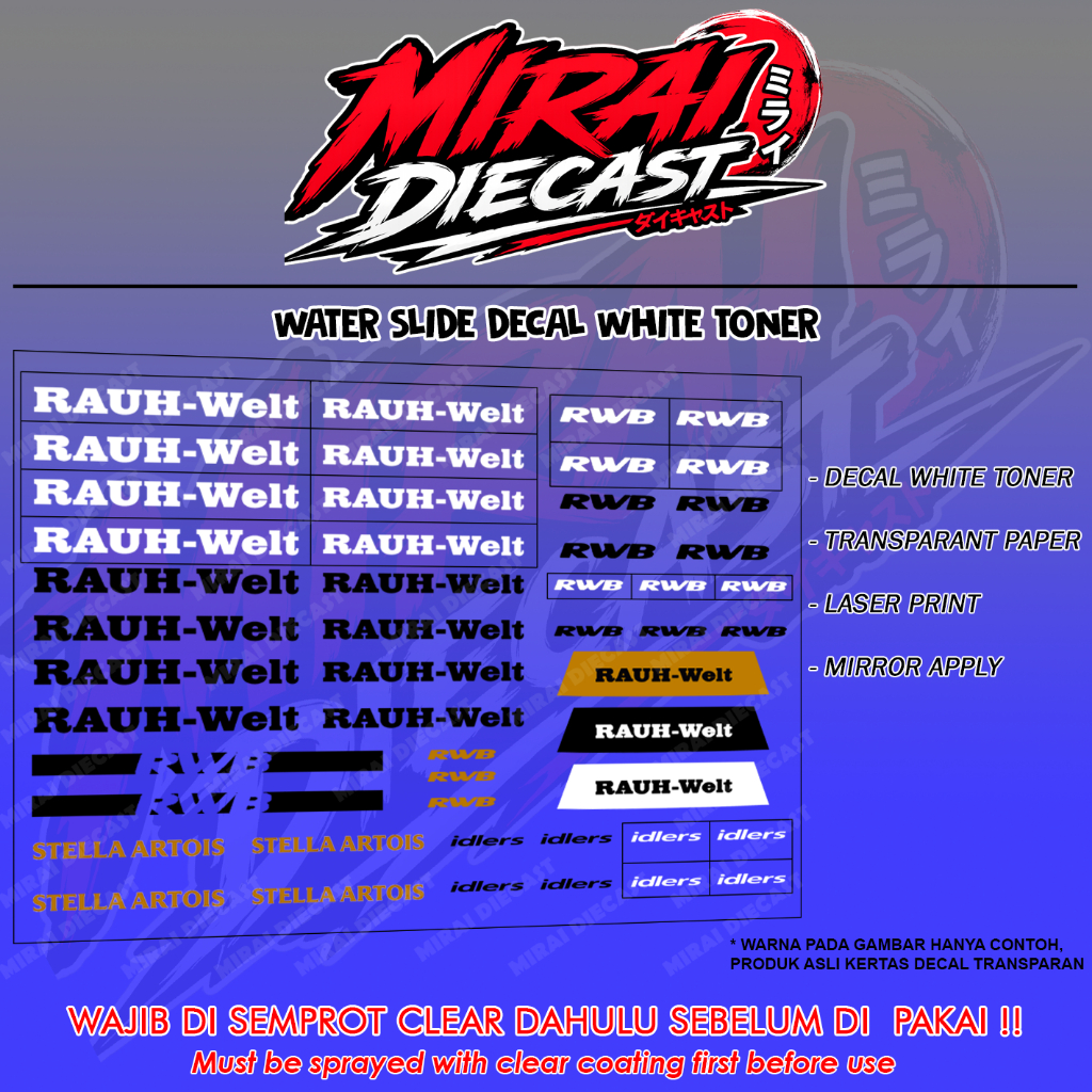 Decal Hot wheels RWB universal