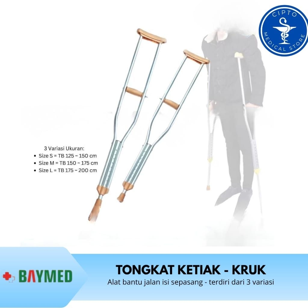 Tongkat Ketiak | Tongkat Bantu Jalan | Tongkat Kruk / Crutch / Alat Bantu Jalan