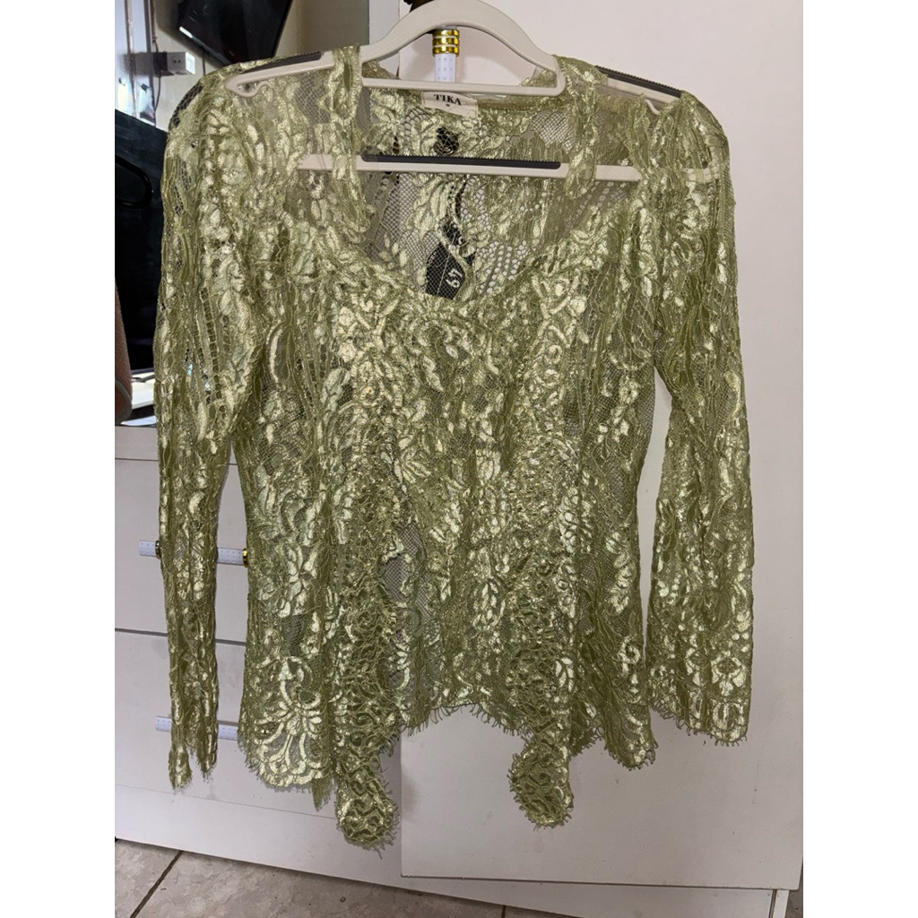 preloved kebaya hijau metalic