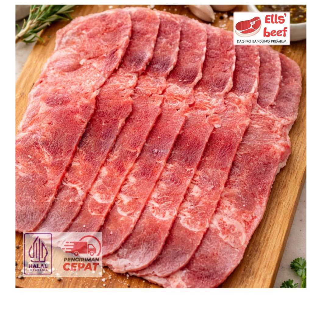 US Beef Slice No Trim| Shortplate BBQ Shabu 500gr - Rendah lemak
