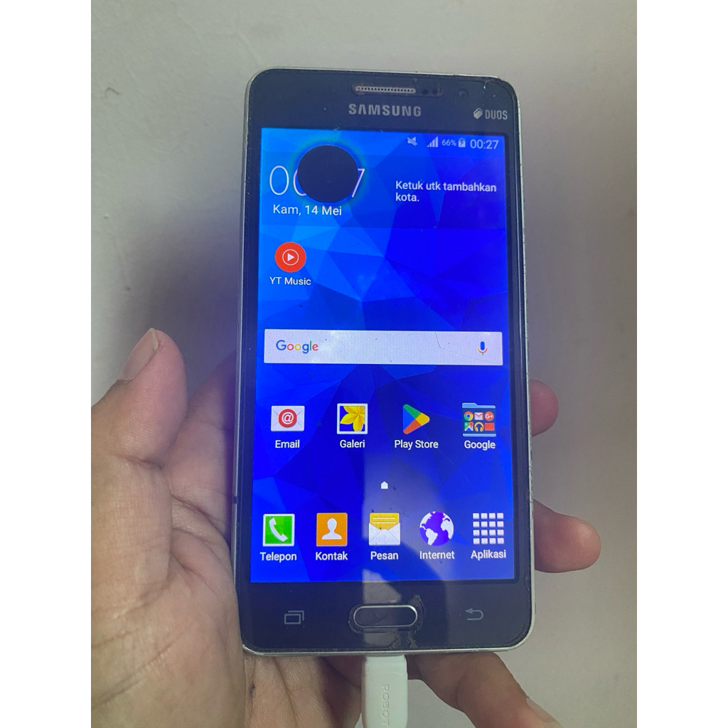 Handphone Samsung J2 Prime Seken Normal Fungsi Minus Lcd Gompal Hitam