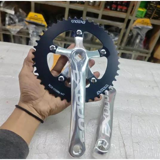 Crank Single Speed 44T Exodus Bcd 110 5 Baut Arm 170Mm Fixie Mtb Federal Lipat Bb Kotak Alloy Arm