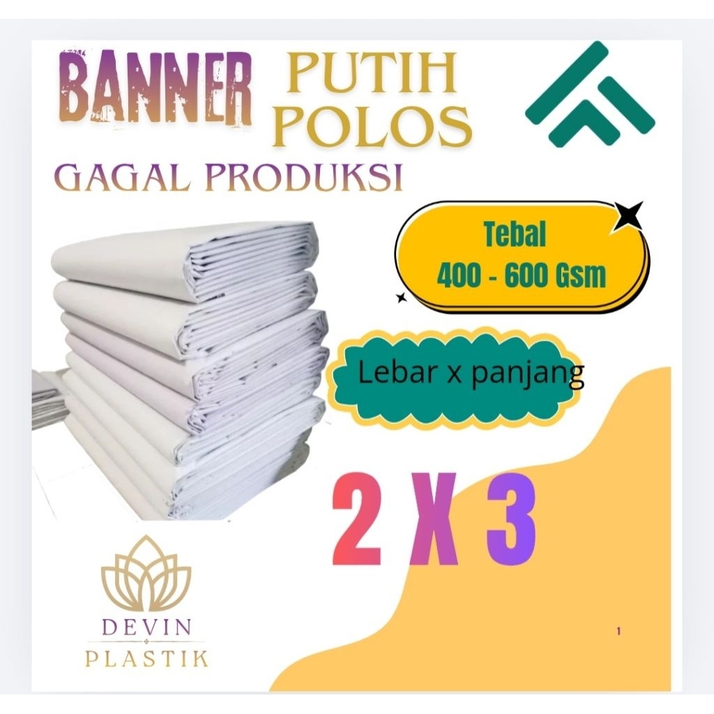 BANNER/SPANDUK PUTIH POLOS UKURAN 2X3 METER