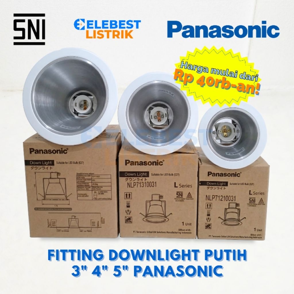 PANASONIC Downlight Fitting Lampu PUTIH 3 4 5 Inci