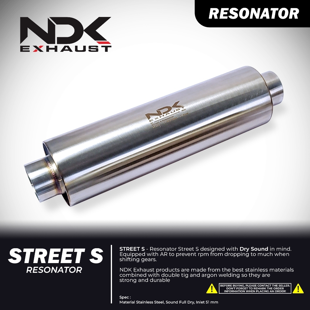 NDK RESONATOR STREET S NEW TYPE BY NDK EXHAUST DAN PIPA CENTERPIPE PNP MOBIL GD3 KNALPOT RACING MOBI