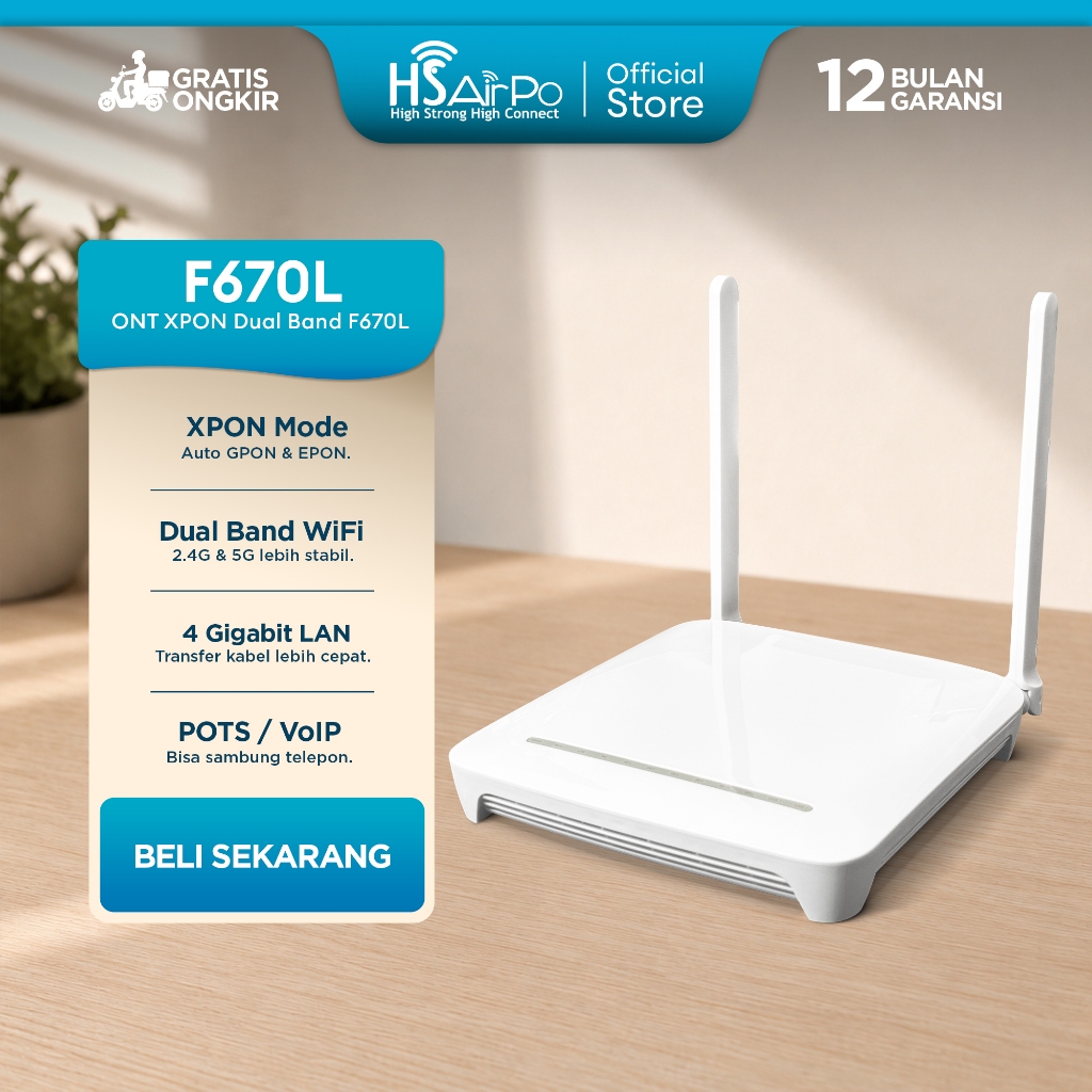 HSAirpo ONT XPON Dual Band F670L GPON dan EPON