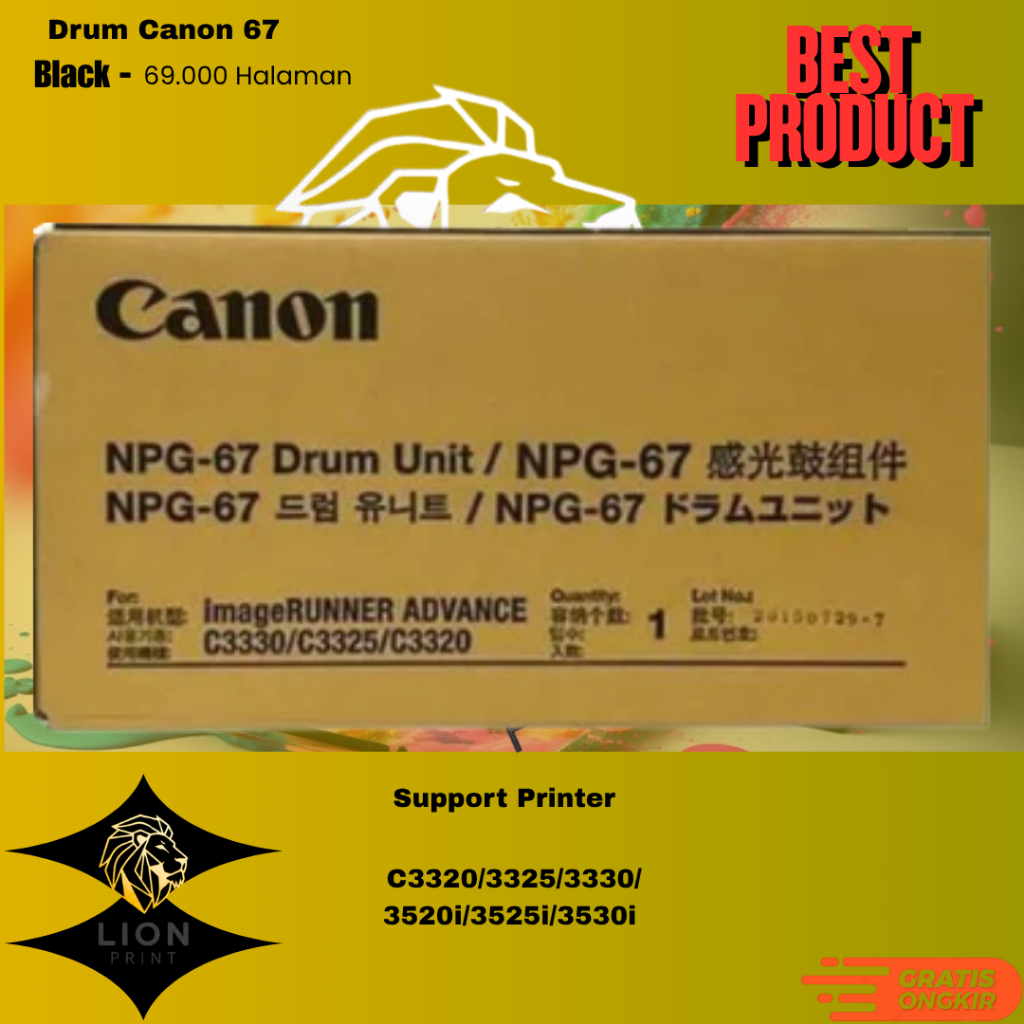 Canon Drum Unit NPG 67 Original Untuk Fotocopy Canon IR Advance C3320/C3325/C3330