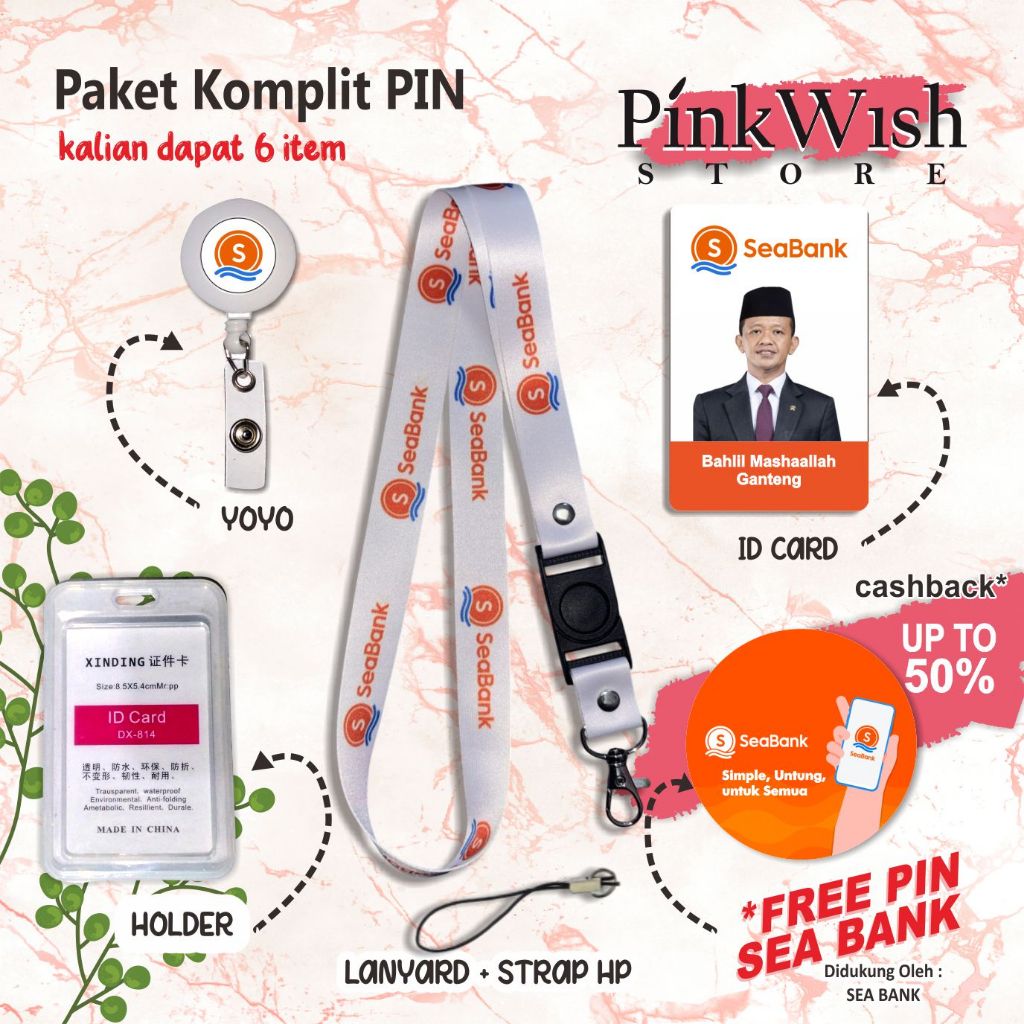 Tali IDcard SeaBank | Lanyard SEABANK [ READY STOCK ] TERMURAH