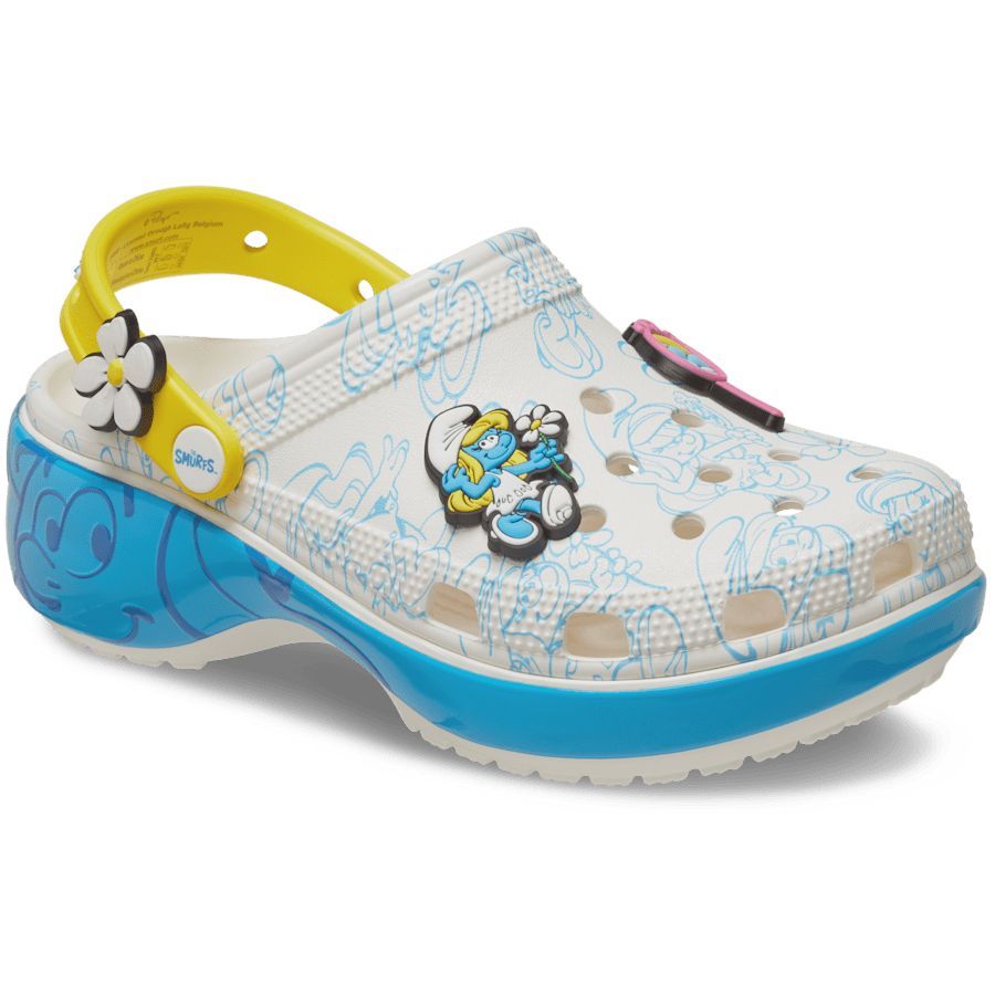 Sandal Wedges Wanita Classic Platform Smurf Sandal Tinggi Wanita Collaborasi Edition Platform Smurf