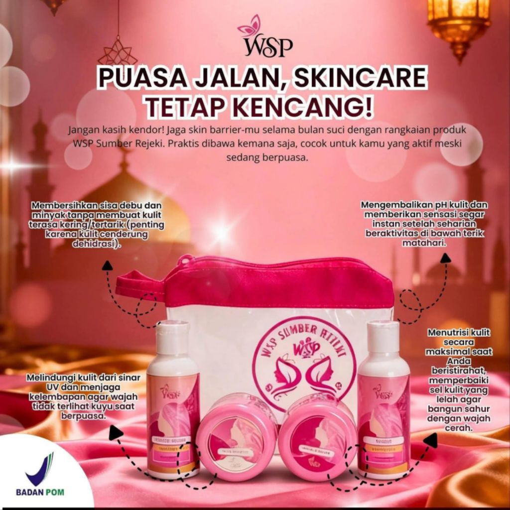 1 Paket Skincare WSP Glow - Mengatasi Flek, Jerawat, dan Kusam, Aman untuk Bumil & Busui