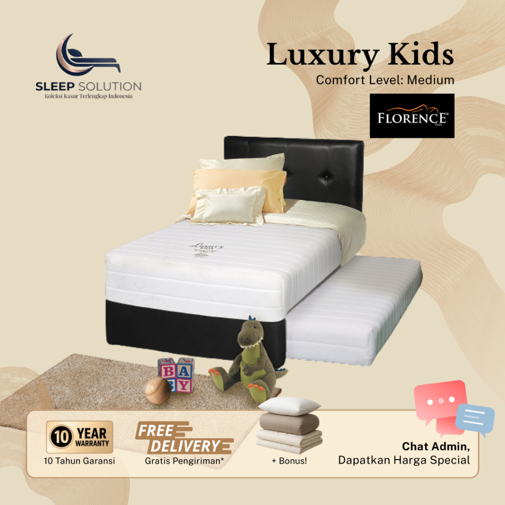 FLORENCE LUXURY KIDS 2IN1 I Kasur Spring Bed | Matras Premium | 100x200, 120x200, 160x200, 180x200, 