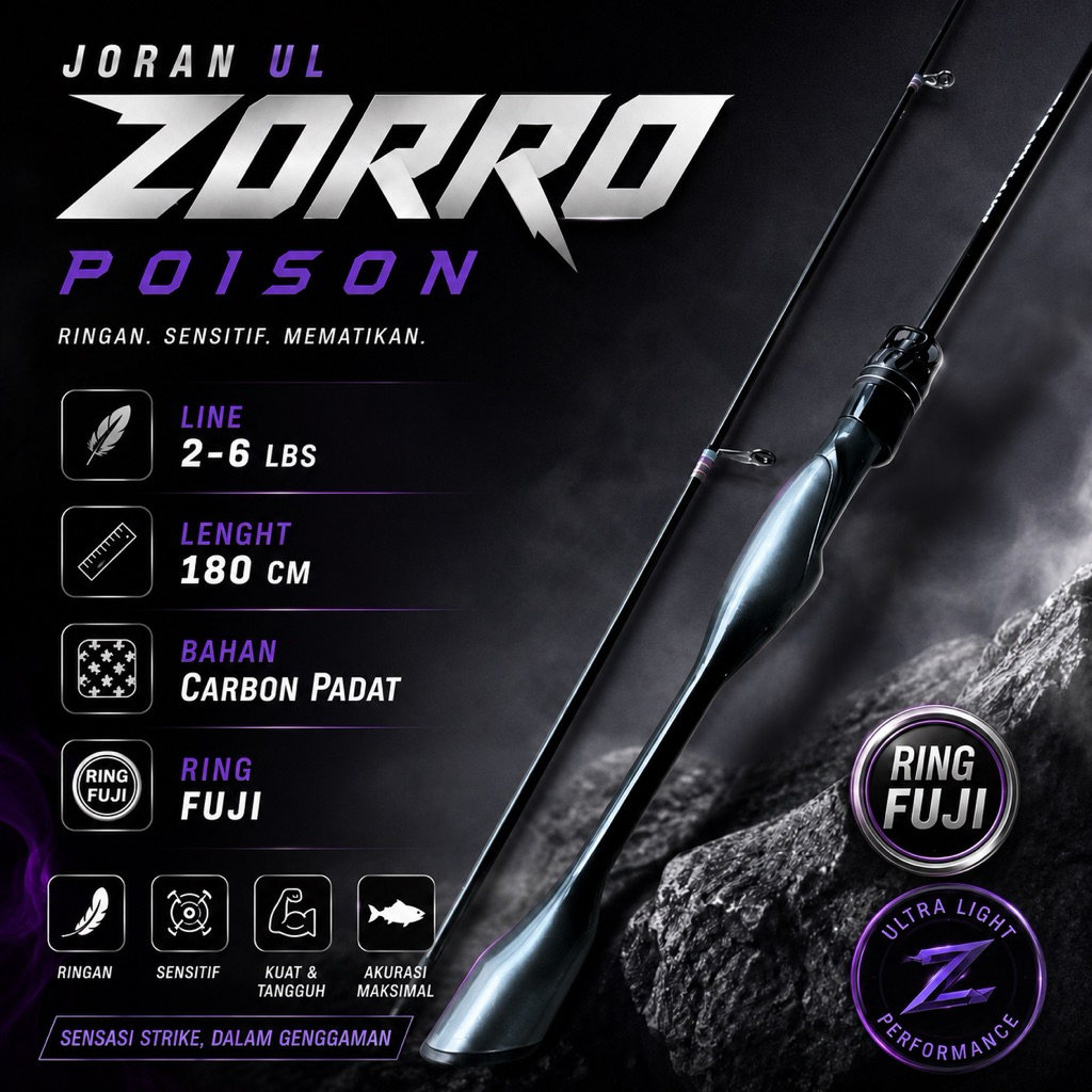 joran UL fuji zorro poison solid carbon