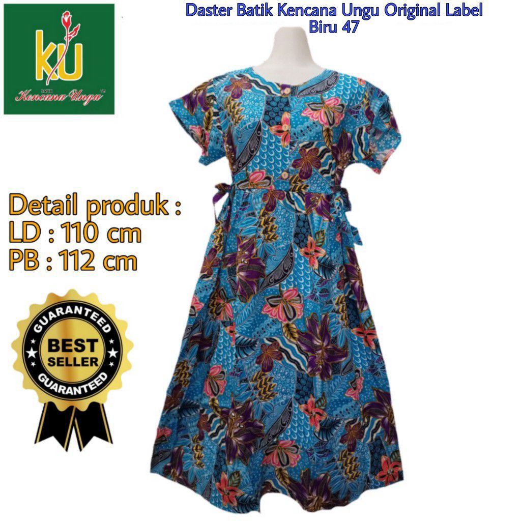 Daster Batik Kekinian Kencana Ungu Model Tali Manis