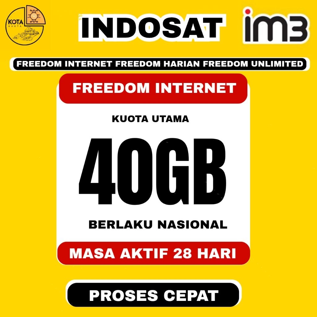 PROMO KUOTA INDOSAT 40GB FULL 24JAM PROSES CEPAT