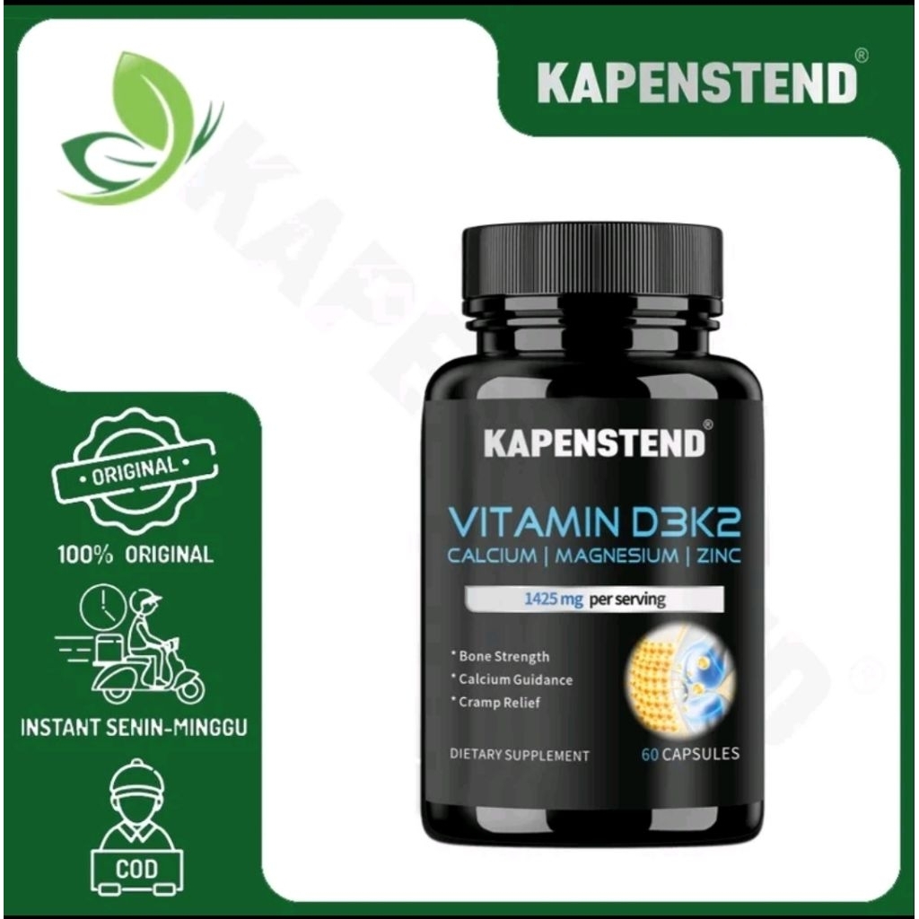 Vitamin D3K2 Calcium Magnesium Zinc Suplemen Tulang Otot Sendi 60 Capsules