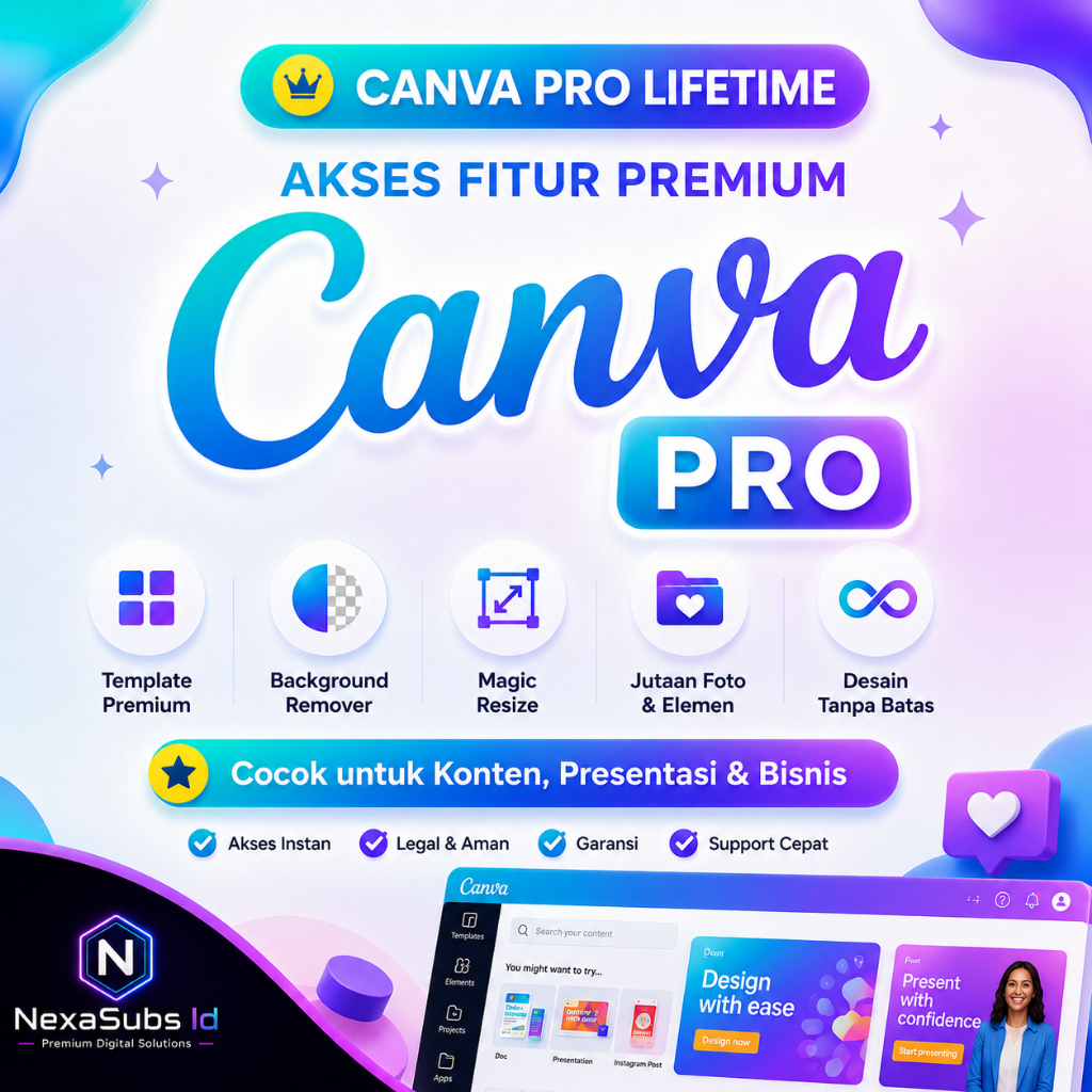 Template Canva Pro Lifetime | Akses Premium 100.000+ Desain Konten Sosial Media Presentasi dan Bisni