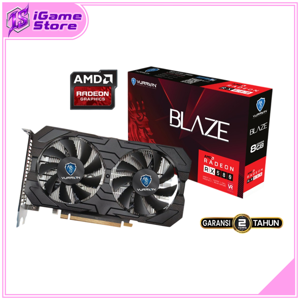 VGA VURRION RX580 8GB GDDR5 256-bit VURRION BLAZE RADEON RX 580