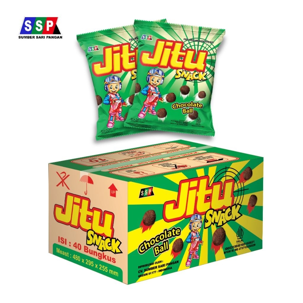 SSP Jitu Snack Makanan Ringan Ekstrudat Rasa Cokelat (1 Dus)