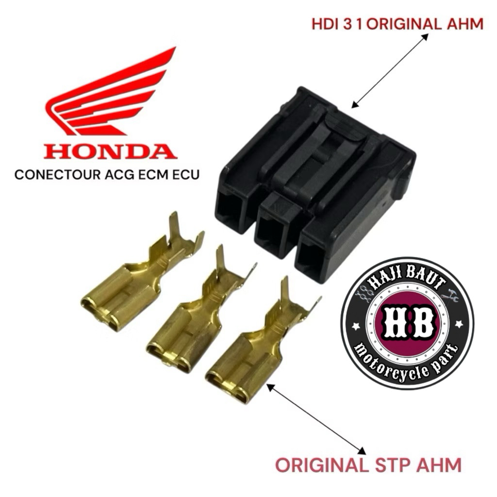 TRLARISSoket ECU/ECM MODUL kiprok female 3 pin vario 125/150 PCX 150 ADV 150