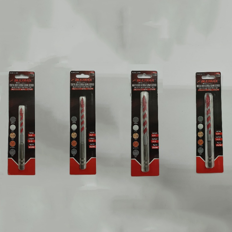 Bulltrax Mata Bor Gerigi Keramik Kaca Kayu Besi Batu Bata 6 8 10 12 mm