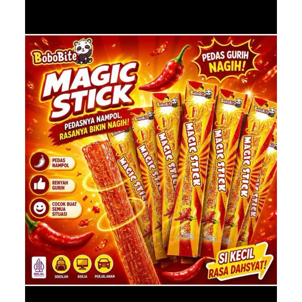 [ PAKET HEMAT Isi 10 Bungkus ] HALAL Bobobite JUMBO LATIAO Pedas manis gurih magic stick