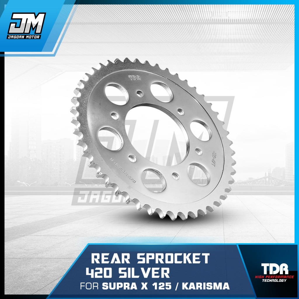 Gir TDR Sprocket 420 Silver For Supra X 125 / Karisma - Depan & Belakang