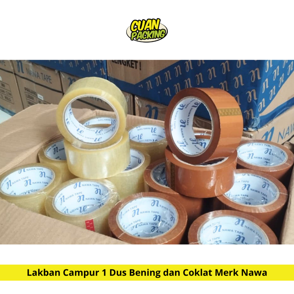 LAKBAN CAMPUR BENING COKLAT 1 DUS MERK NAWA TERMURAH
