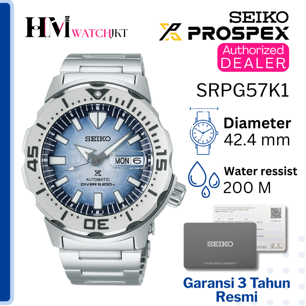 SEIKO PROSPEX SRPG57K1 Save The Ocean Jam Tangan Pria Original Analog Automatic Diver Antiair