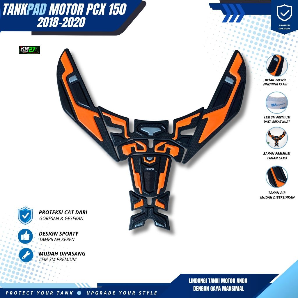 KM272 Tankpad Pcx 150 Full Karet Awet & Tahan Lama / Deckpad Pcx 150