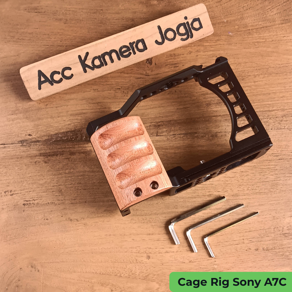 Cage Rig Sony A7C Wooden Grip Mirrorless Camera