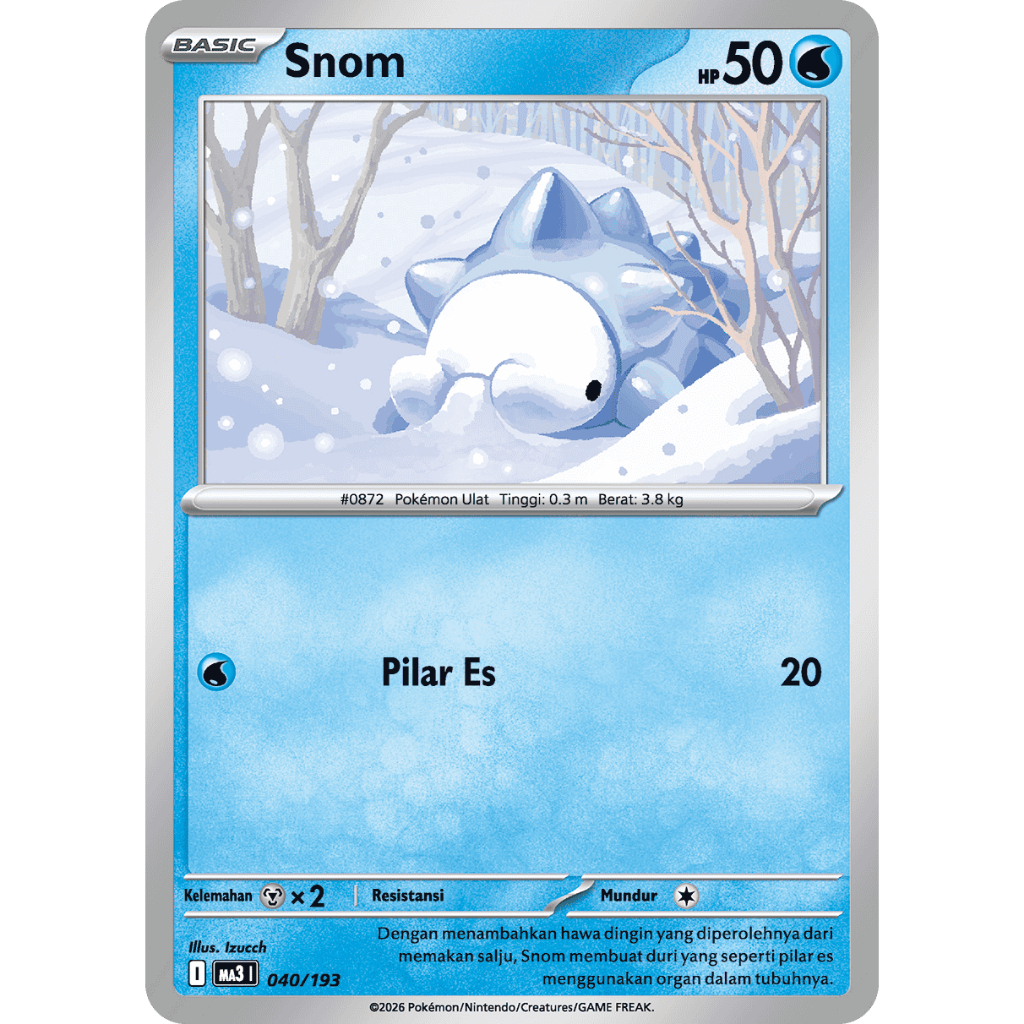 Pokemon Snom TCG Kartu Bulk Common