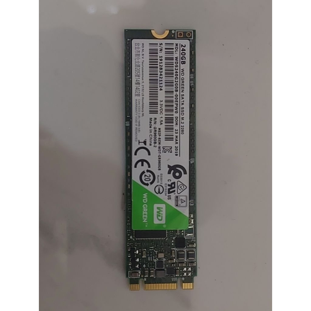 SSD WD GREEN Sata M.2 240GB bekas health 55/100