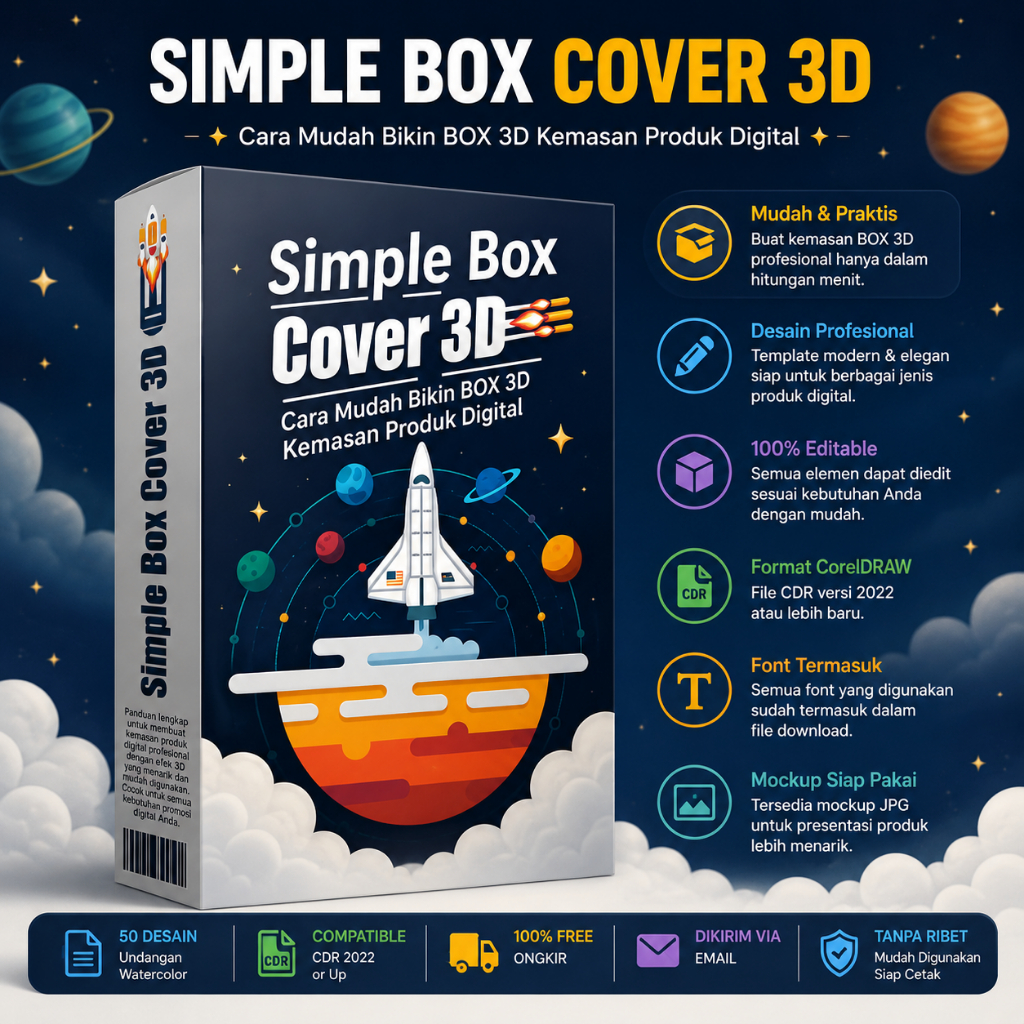 3D Cover Box Mockup - Desain Cover Digital