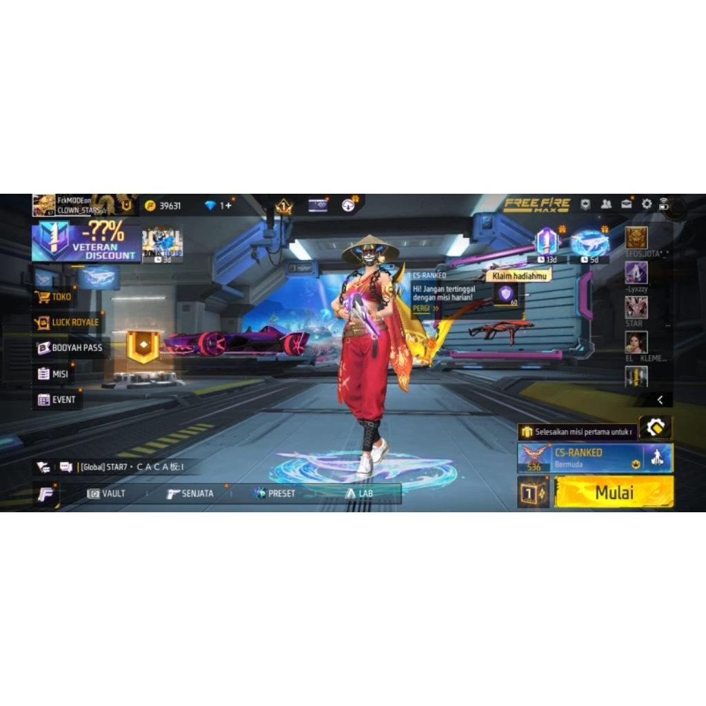 AKUN FF SPEK SG EVO 2 COWOK/CEWE